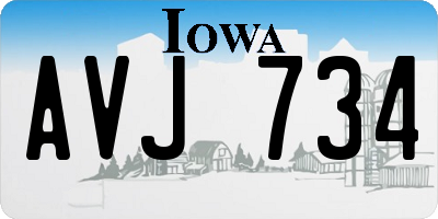 IA license plate AVJ734