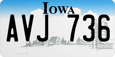 IA license plate AVJ736
