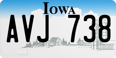 IA license plate AVJ738