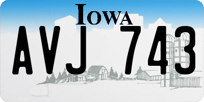 IA license plate AVJ743
