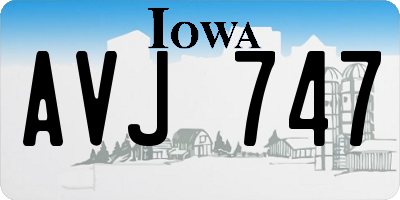 IA license plate AVJ747