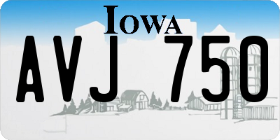 IA license plate AVJ750