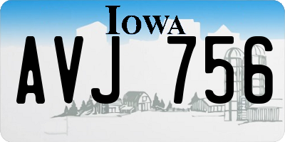 IA license plate AVJ756