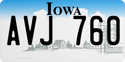 IA license plate AVJ760