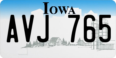 IA license plate AVJ765