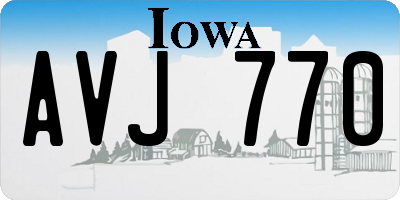 IA license plate AVJ770