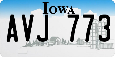 IA license plate AVJ773