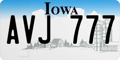 IA license plate AVJ777