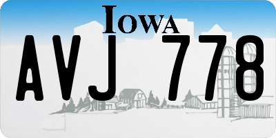 IA license plate AVJ778