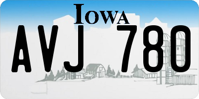 IA license plate AVJ780