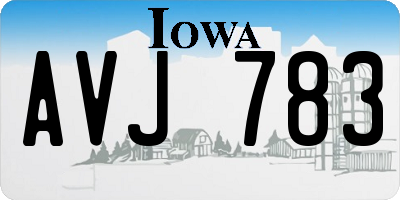 IA license plate AVJ783