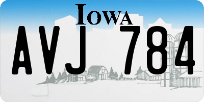 IA license plate AVJ784