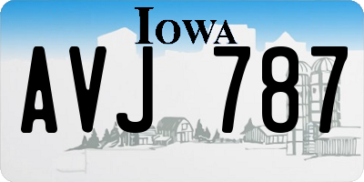 IA license plate AVJ787