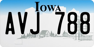 IA license plate AVJ788