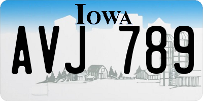 IA license plate AVJ789
