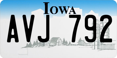 IA license plate AVJ792