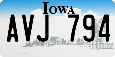 IA license plate AVJ794