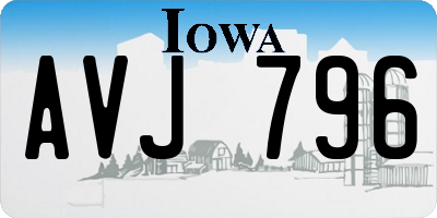 IA license plate AVJ796