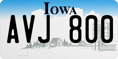 IA license plate AVJ800