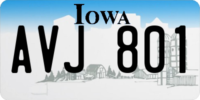 IA license plate AVJ801