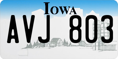 IA license plate AVJ803