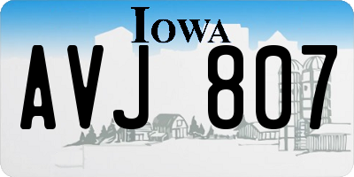 IA license plate AVJ807