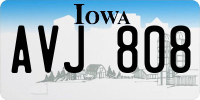 IA license plate AVJ808