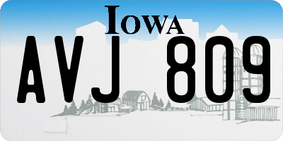 IA license plate AVJ809