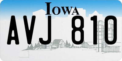 IA license plate AVJ810