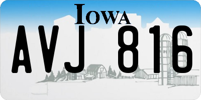 IA license plate AVJ816
