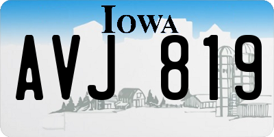 IA license plate AVJ819
