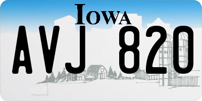 IA license plate AVJ820