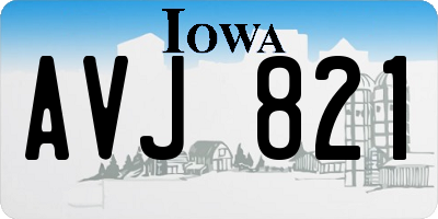 IA license plate AVJ821