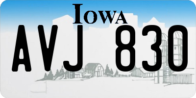 IA license plate AVJ830