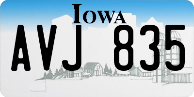 IA license plate AVJ835