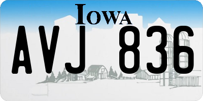 IA license plate AVJ836
