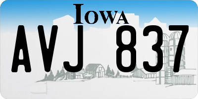 IA license plate AVJ837