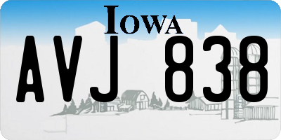 IA license plate AVJ838
