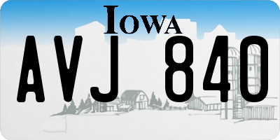 IA license plate AVJ840