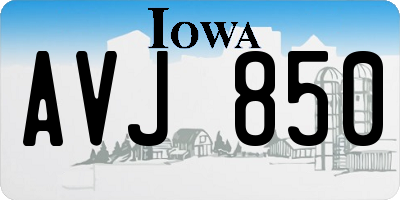 IA license plate AVJ850