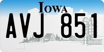 IA license plate AVJ851