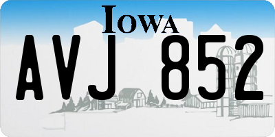 IA license plate AVJ852