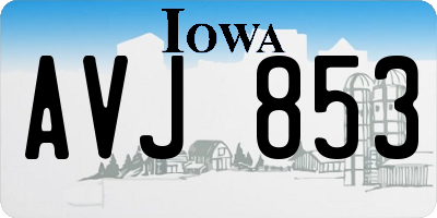 IA license plate AVJ853