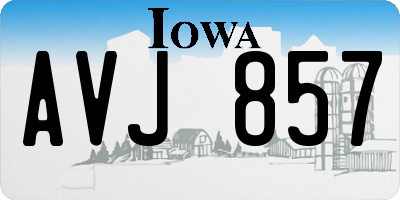 IA license plate AVJ857