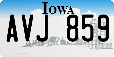 IA license plate AVJ859