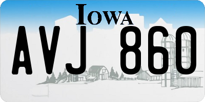 IA license plate AVJ860