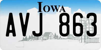 IA license plate AVJ863