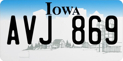 IA license plate AVJ869