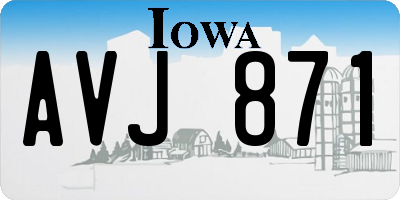 IA license plate AVJ871