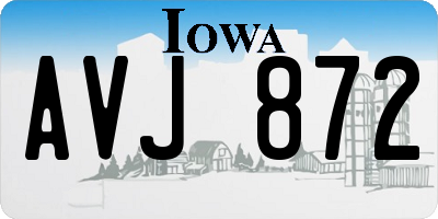 IA license plate AVJ872